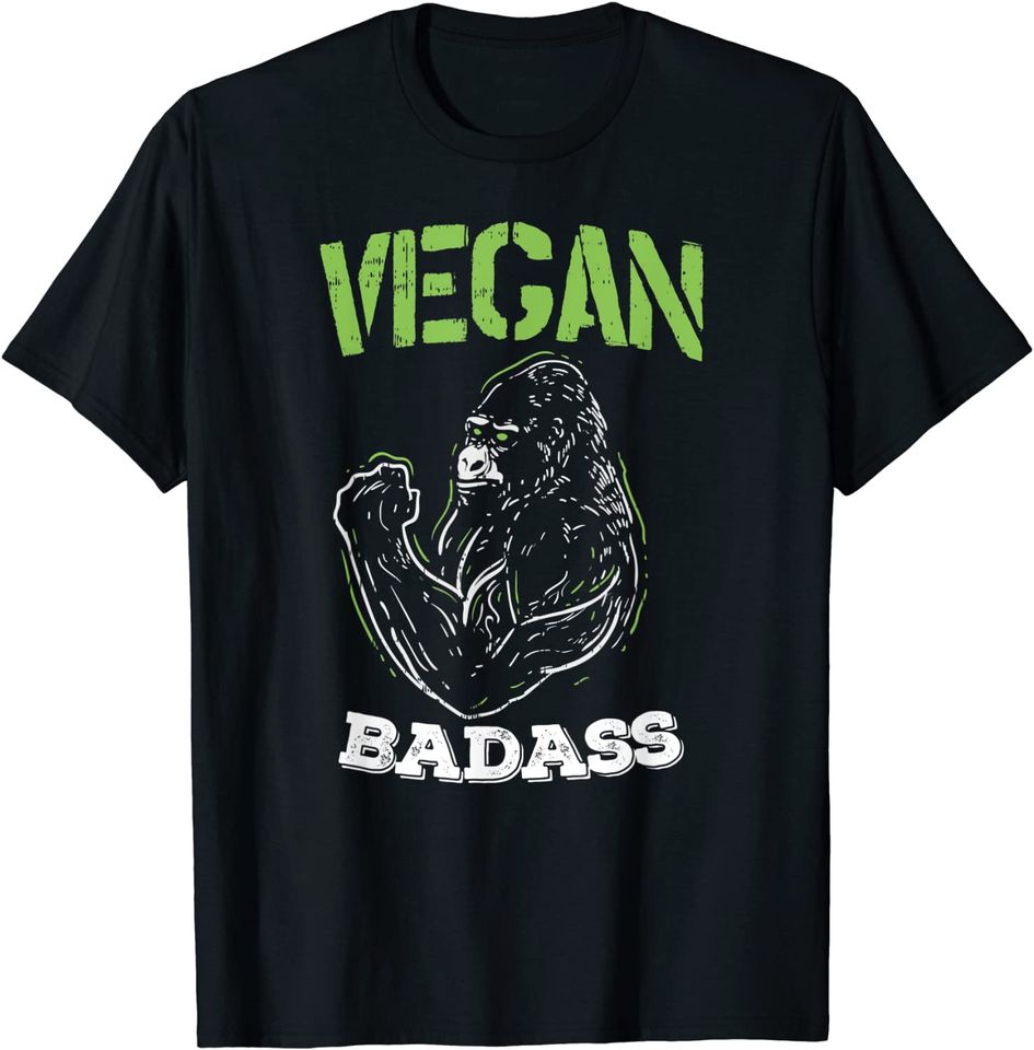 Vegan Badass Plant Powered Muscle Veggie Go Green Fitness T-Shirt