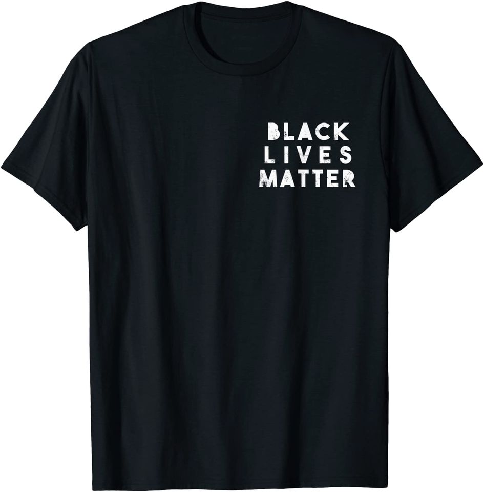 BLM Simple Distressed Black Lives Matter Power Fist Pocket T-Shirt