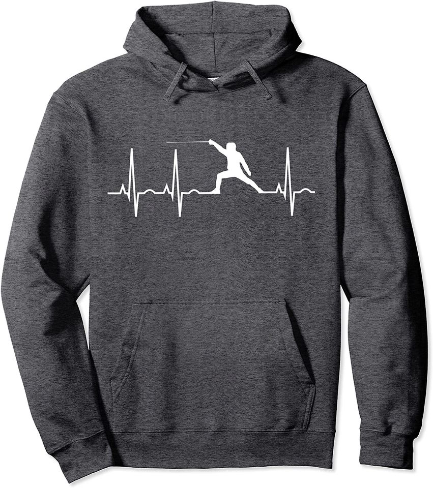 Fencing Heartbeat For Fencers - Foil Epee Saber Hoodie Pullover Hoodie