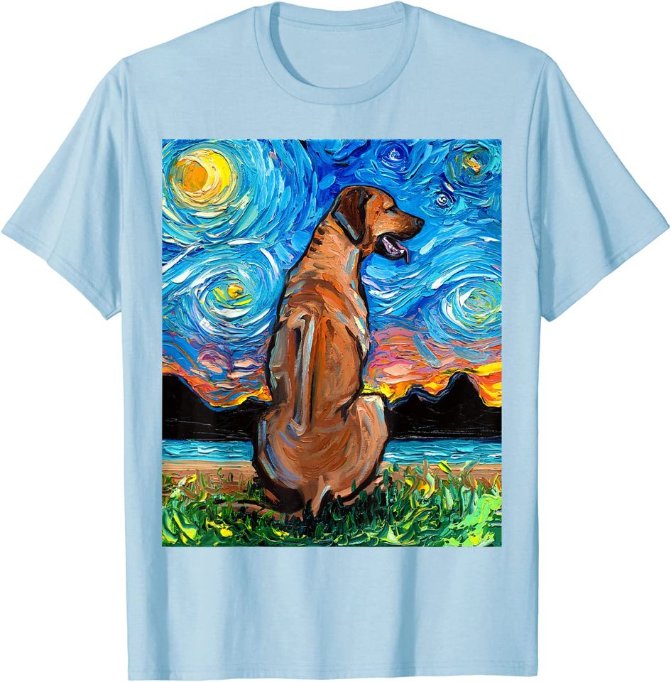 Rhodesian Ridgeback Starry Night Dog T-Shirt