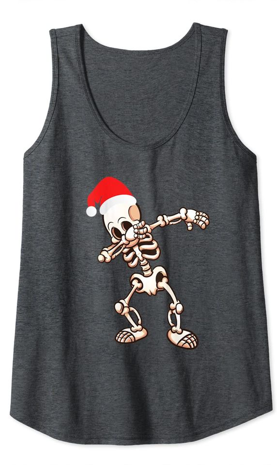 Skeleton Santa Christmas Tank Top