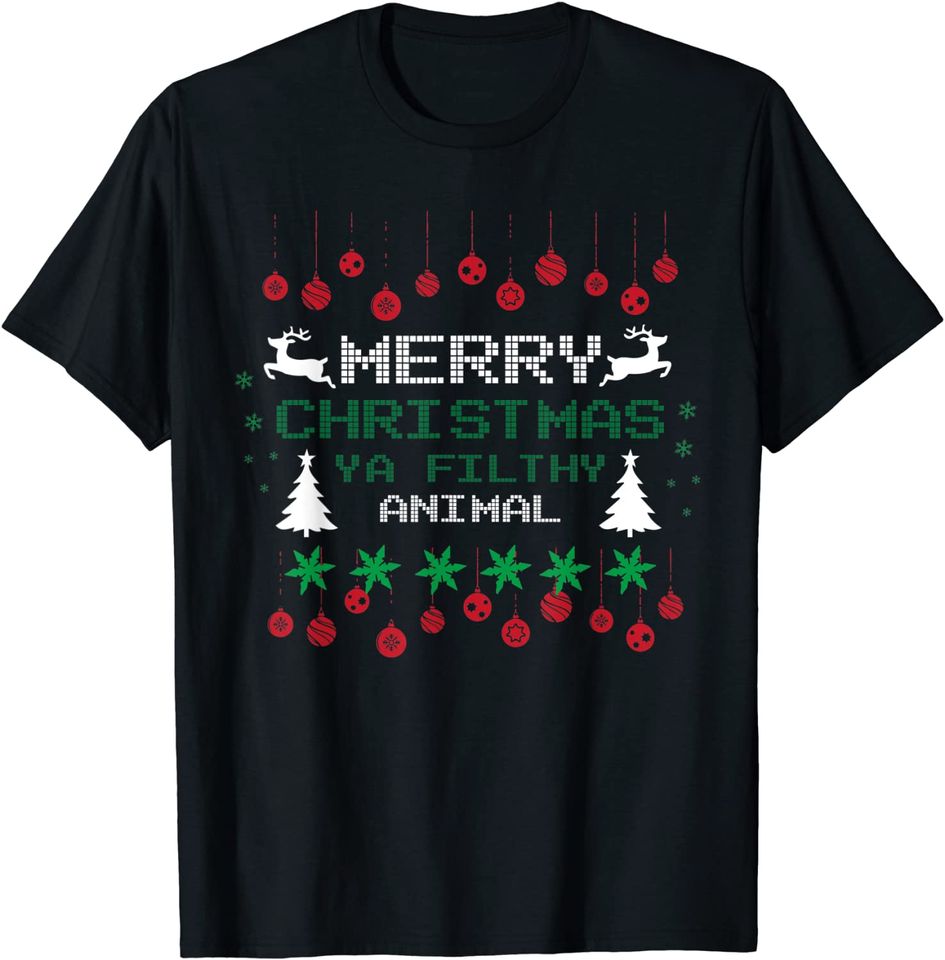 Merry Christmas Animal Filthy Ya Christmas Pajama T-Shirt