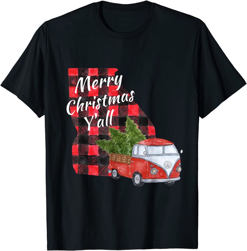 Merry Christmas Y'all Vintage Red Truck Xmas Tree Gift T-Shirt