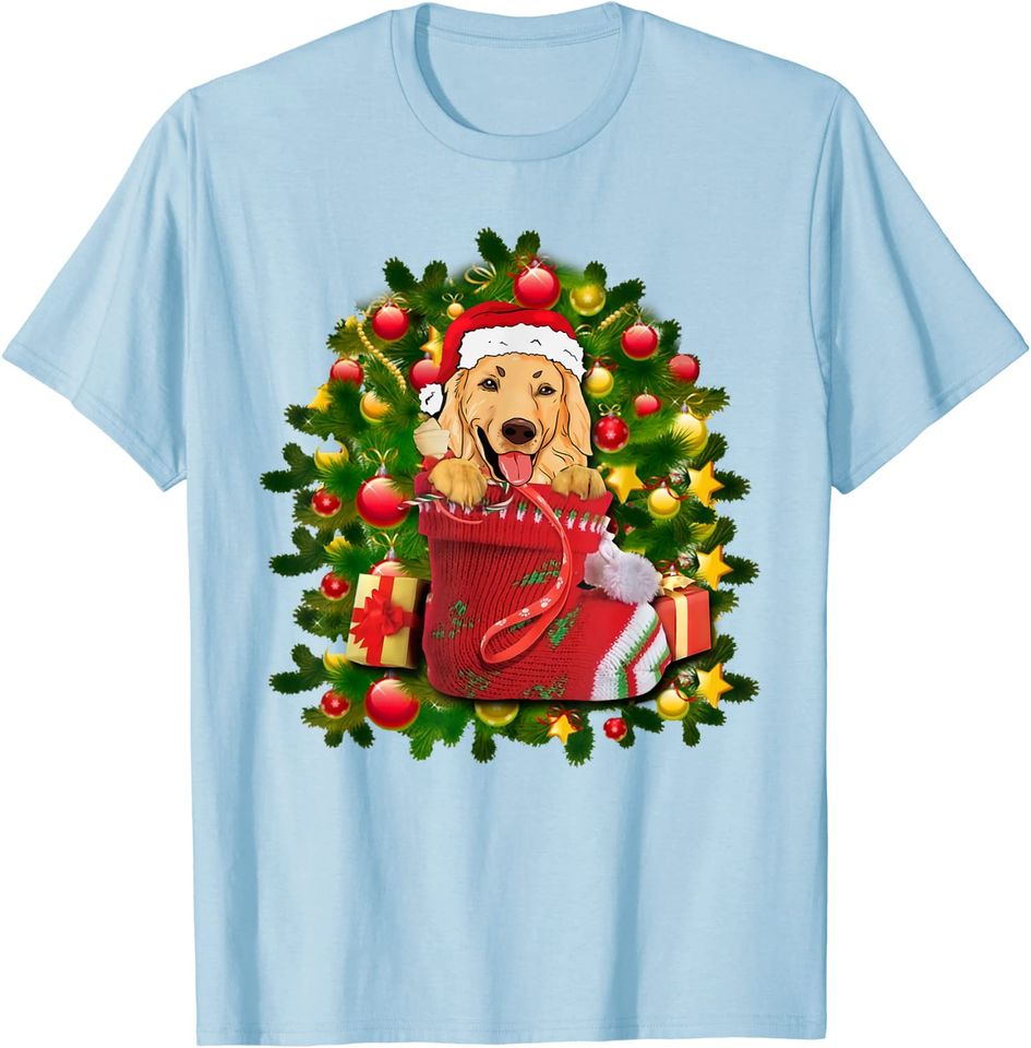 Golden Labrador Retriever Stocking Christmas T-Shirt