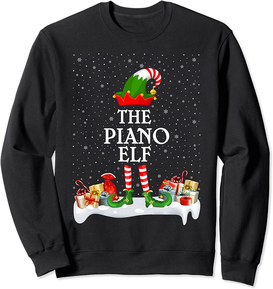 Family Matching Group Christmas The Piano Elf Sweatshirt