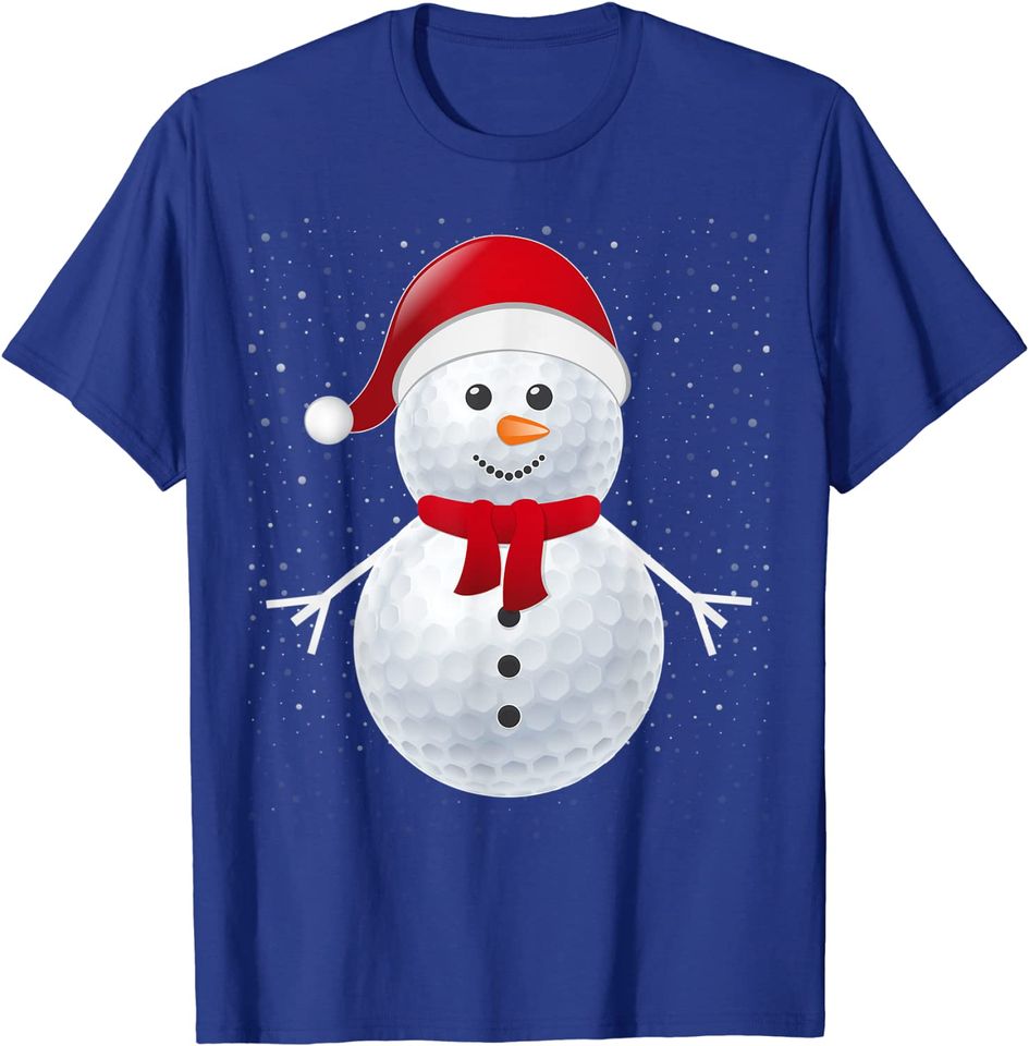 Golf Ball Snowman Santa T-Shirt