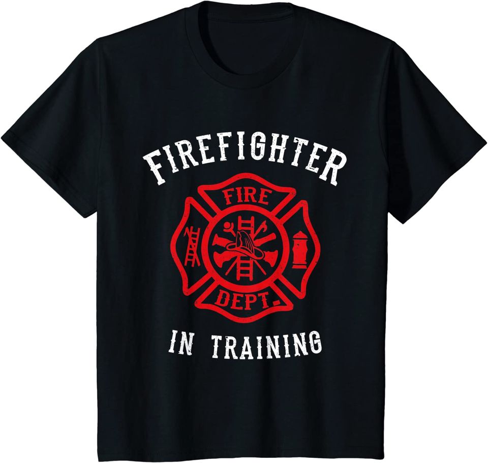Kids Firefighter Shirt for Kids Cute Toddler Fire Fighter T-Shirt