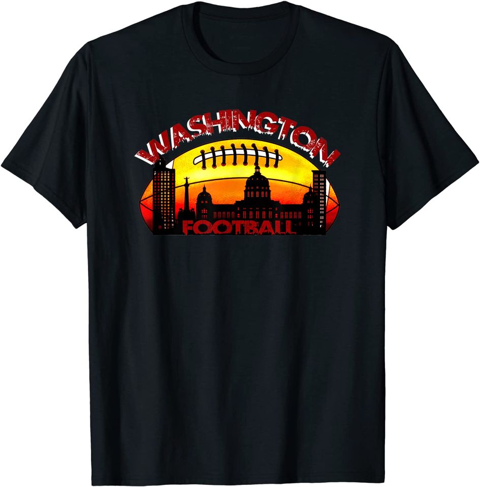 Vintage Washington DC Football Skyline Novelty Team Gift T-Shirt