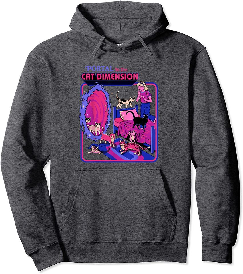 Retro Portal To The Cat Dimension Halloween Costume Pullover Hoodie