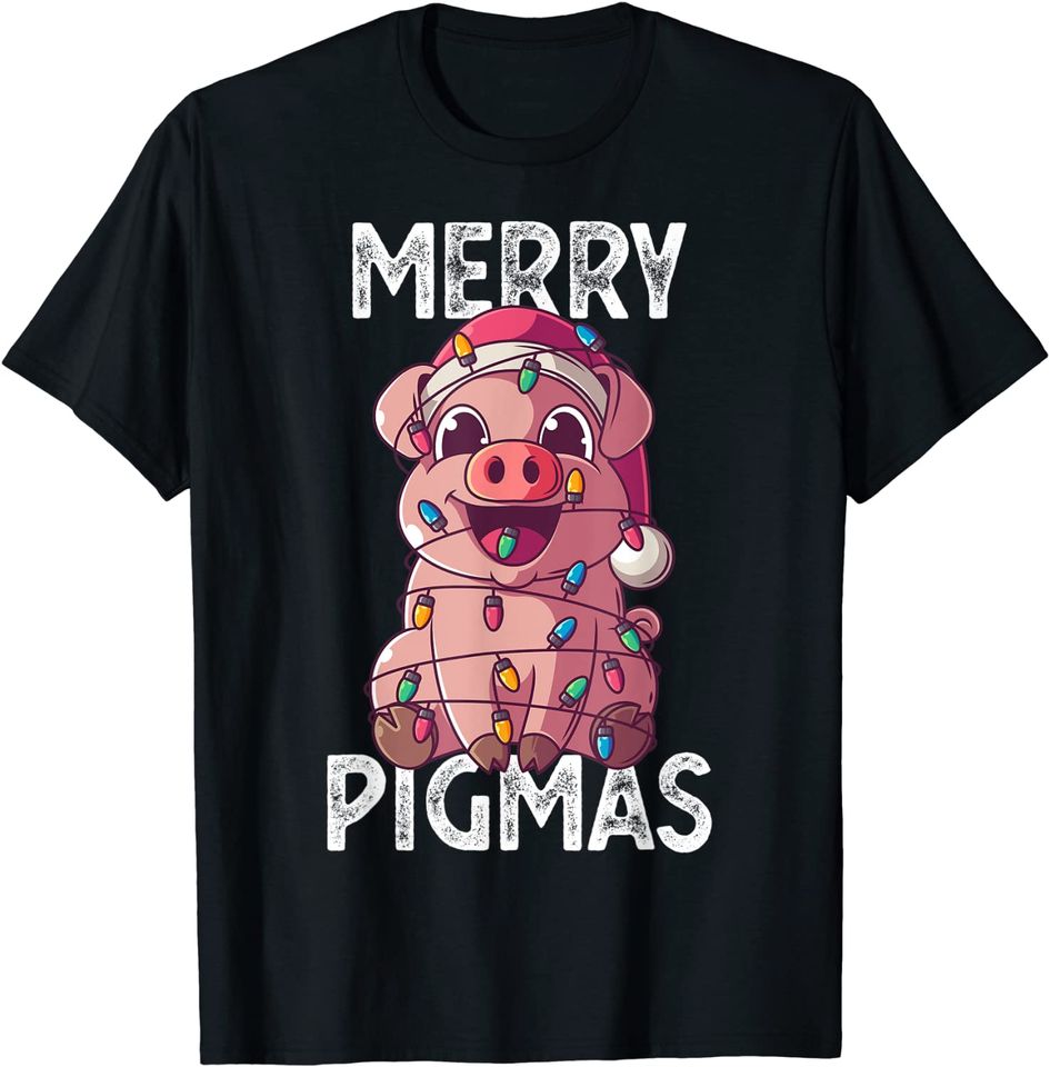 Merry Pigmas Pig Christmas Santa T-Shirt