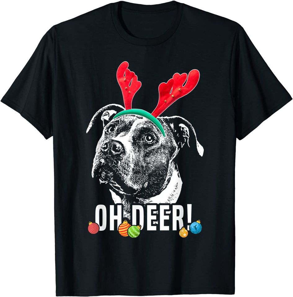 Oh Deer Pit Bull Xmas T-Shirt