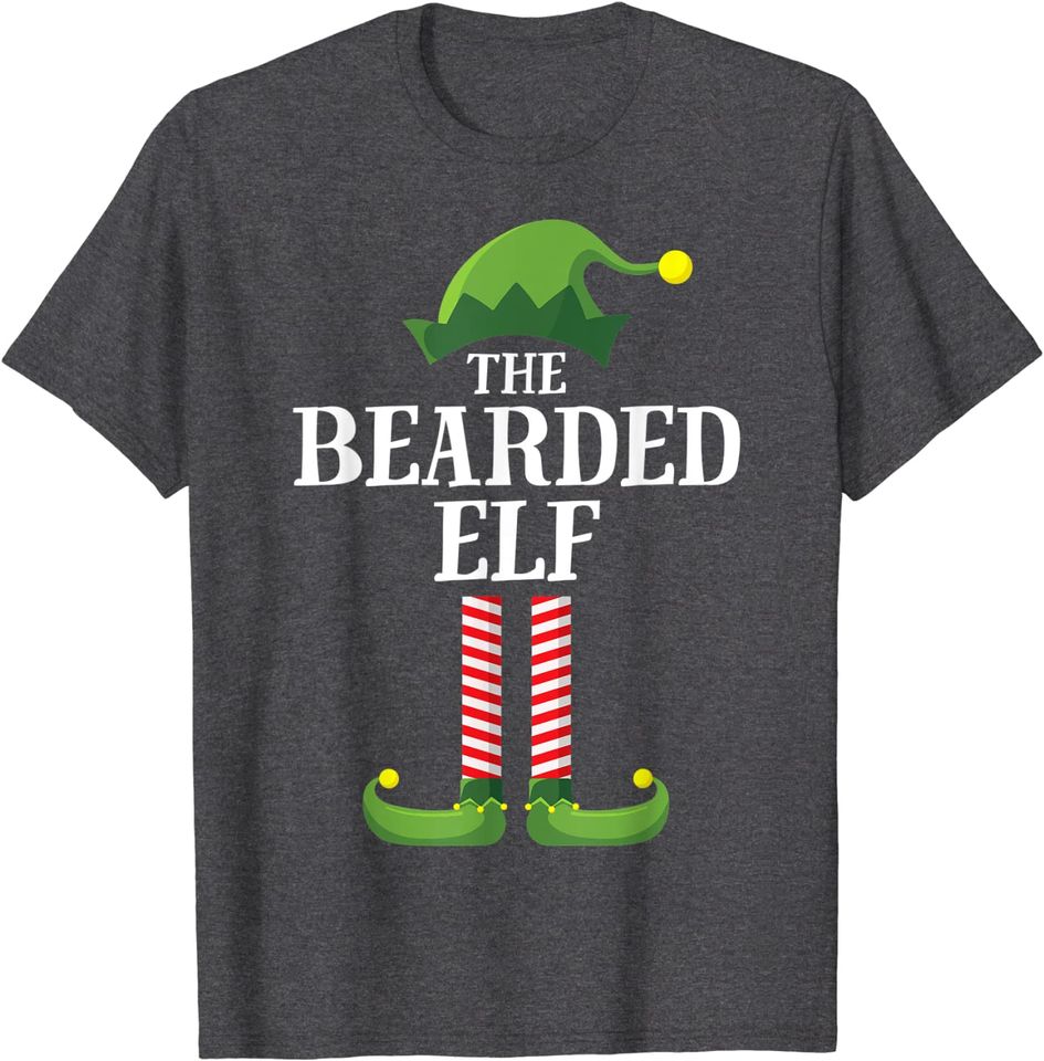 Bearded Elf Matching Family Group Christmas Party Pajama T-Shirt