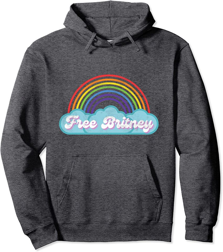 Free Britney Funny Meme Retro Rainbow Vintage Distressed Pullover Hoodie