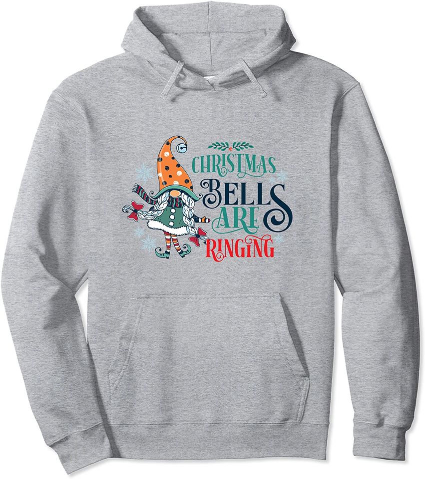 Christmas Bells Are Ringing Small Santa Dwarf Gift Pullover Hoodie