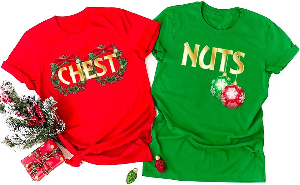 Chest Nuts Couple Christmas T Shirt