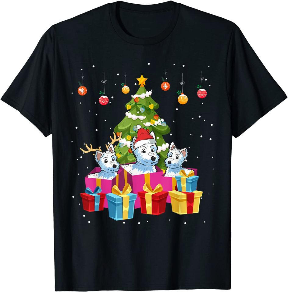 West Highland White Terrier Christmas Tree Dog Lover T-Shirt