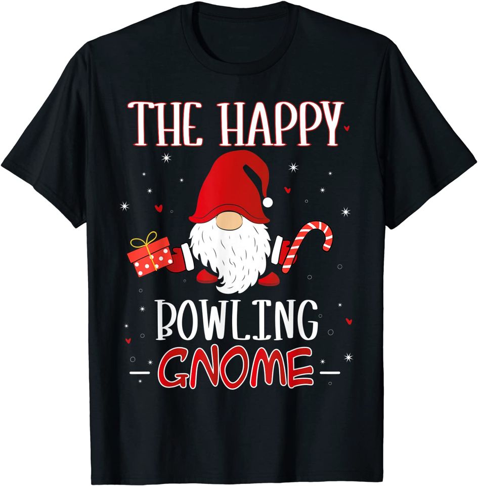 Bowling Christmas Gnome Costume Matching Family T-Shirt