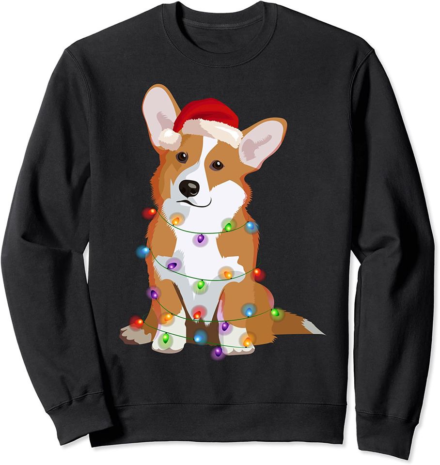Pembroke Welsh Corgi PWC Christmas Lights Xmas Dog Lover Sweatshirt