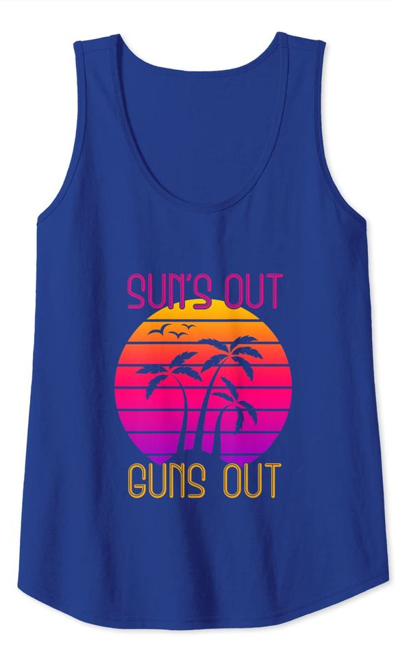 Suns Out Guns Out Palm Beach 1980s Fashion 80s Vintage Retro Tank Top