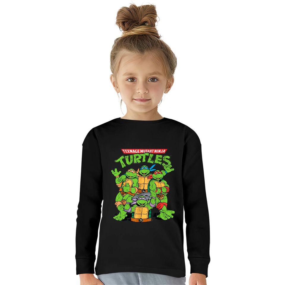 Teenage Mutant Ninja Turtles Classic Retro Logo Kids Long Sleeve T-Shirt