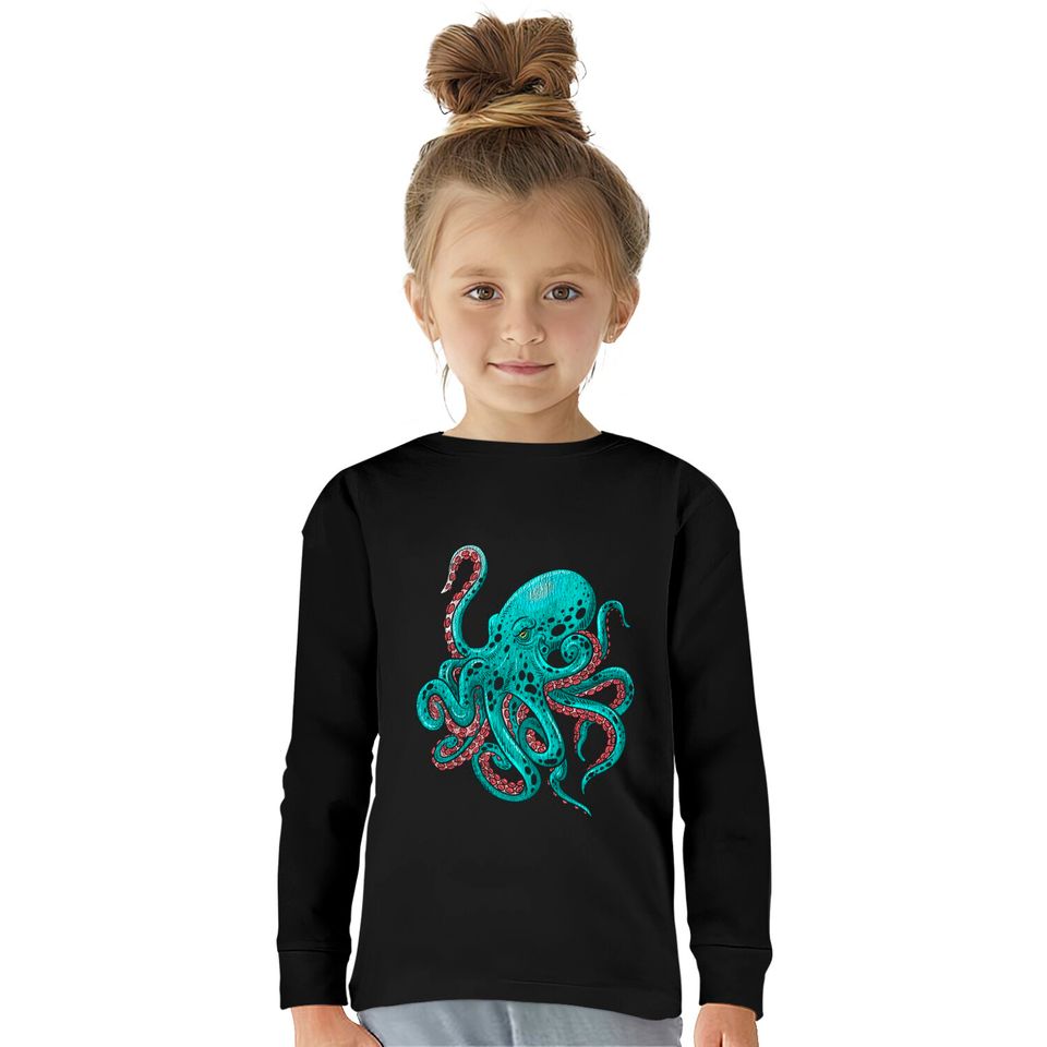 Kraken Octopus Kids Long Sleeve T-Shirt