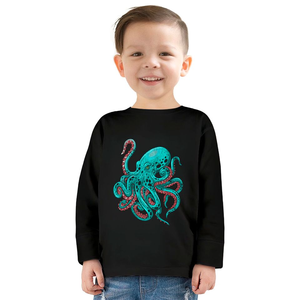 Kraken Octopus Kids Long Sleeve T-Shirt