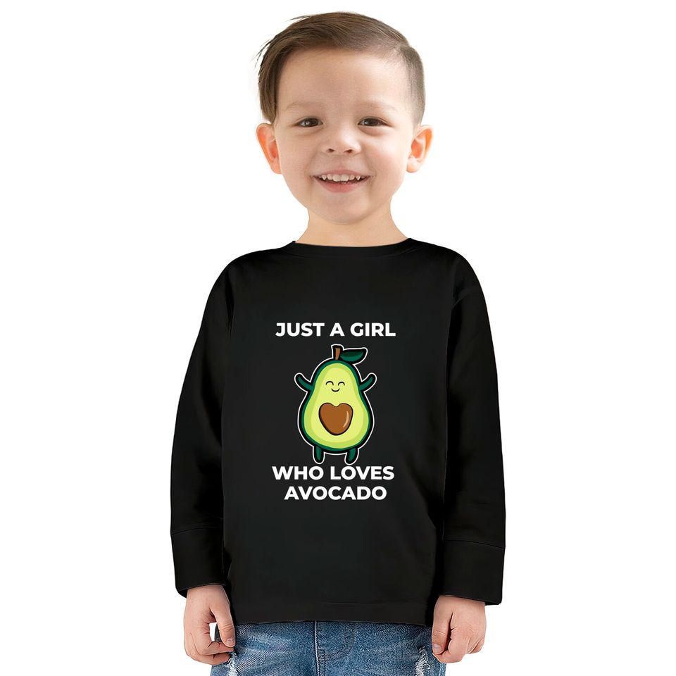 Just A Girl Who Loves Avocado Kids Long Sleeve T-Shirt