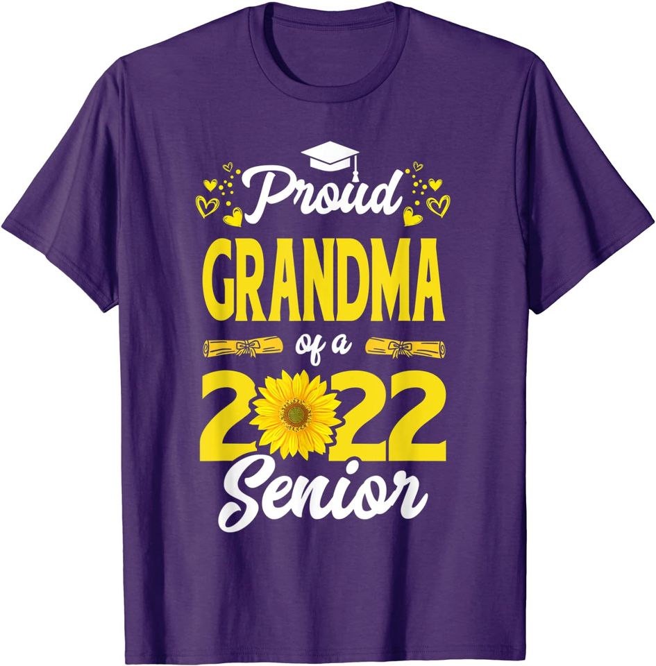 Class Of 2022 Proud Grandma Of A 2022 Senior Sunflower Heart T-Shirt
