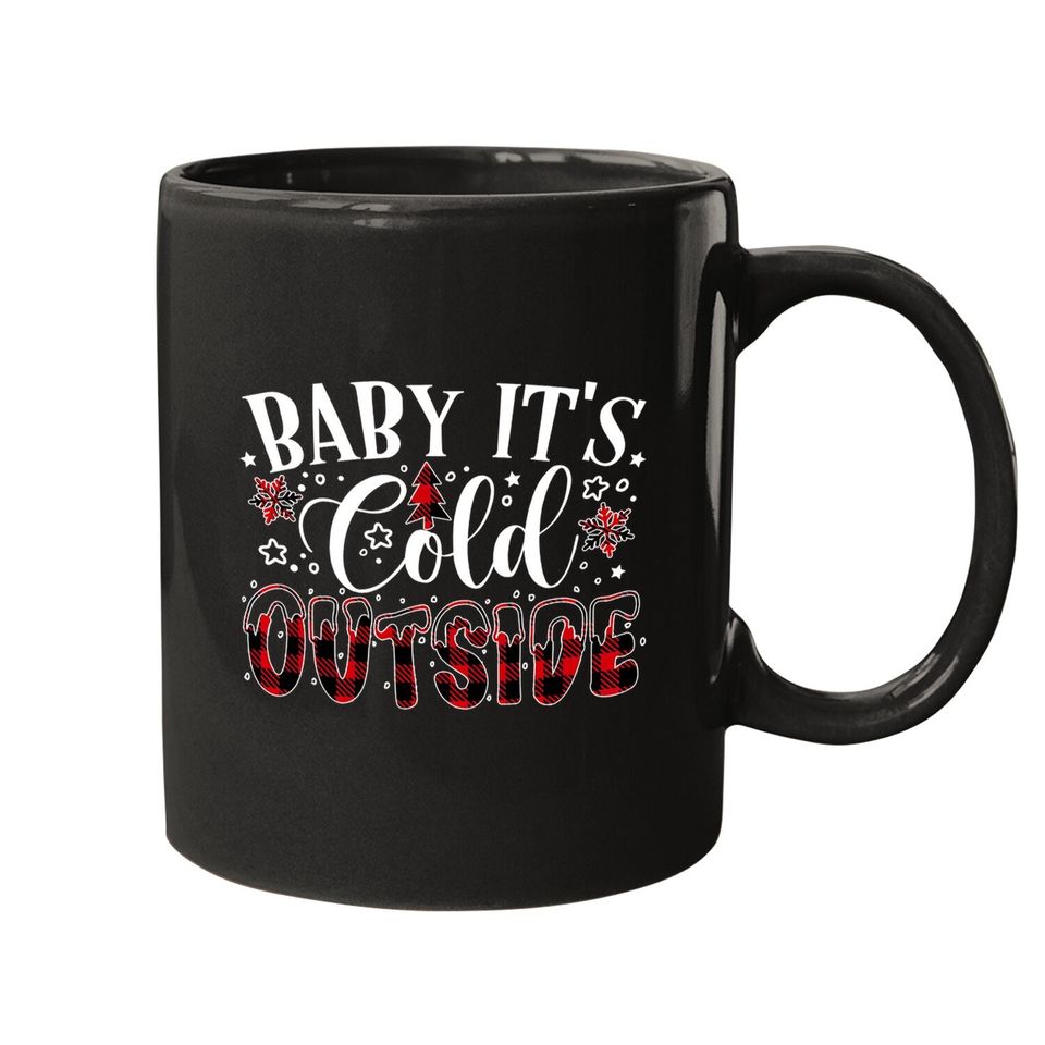 Baby It's Cold Outside Christmas Plaid Mugs