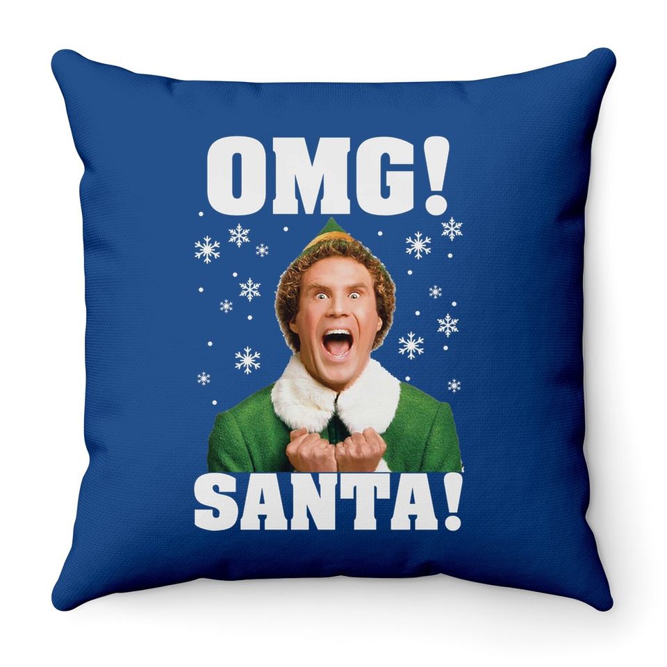 OMG Santa Buddy Elf Christmas Throw Pillows