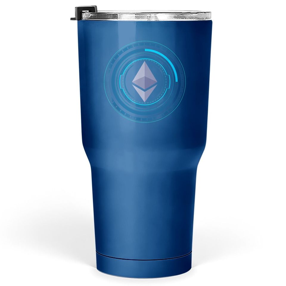 Ethereum Eth Crypto Trader Space To Moon Rocket Freedom Gift Tumbler 30 Oz