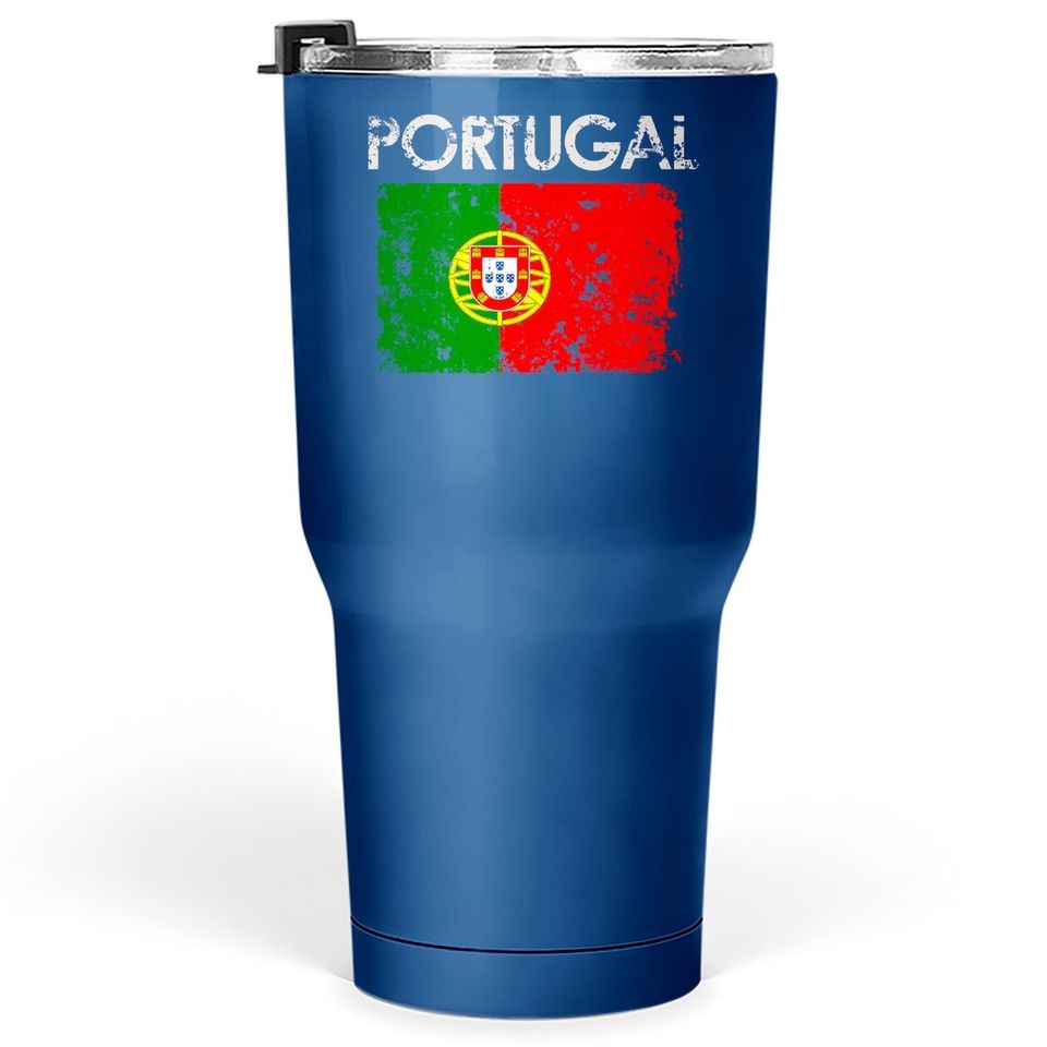 Vintage Portugal Portuguese Flag Pride Tumbler 30 Oz