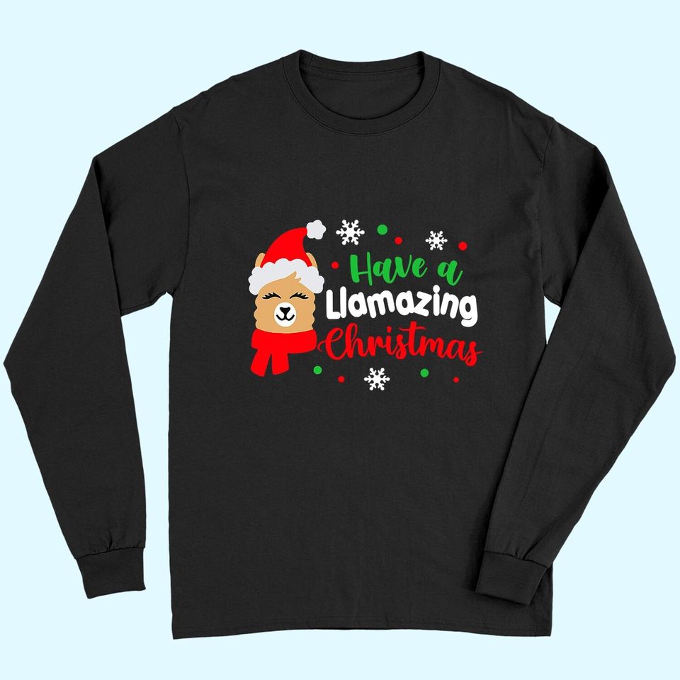 Have A Llamazing Christmas Santa Hat Long Sleeves
