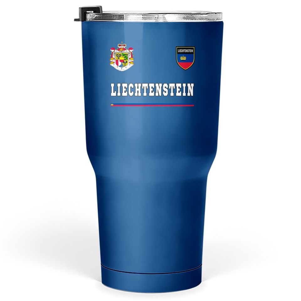 Liechtenstein Flag Football Tumbler 30 Oz