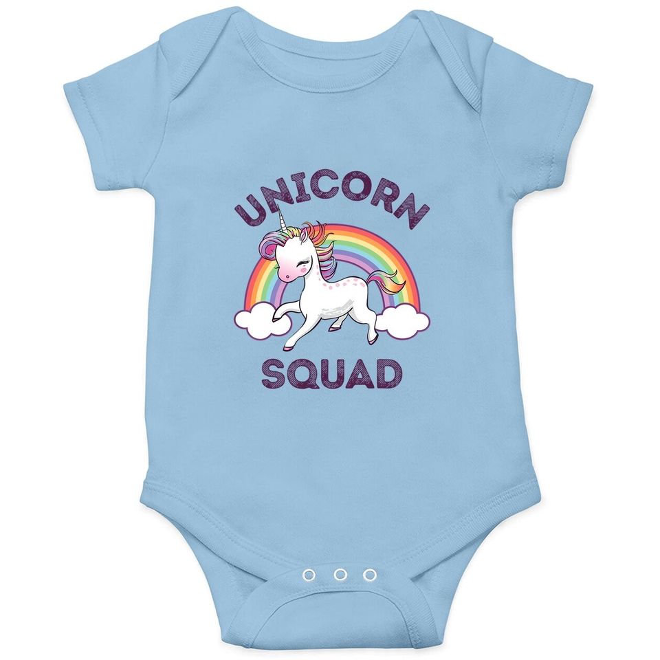 Unicorn Squad Baby Bodysuit Girls Rainbow Unicorns Queen Gift Baby Bodysuit