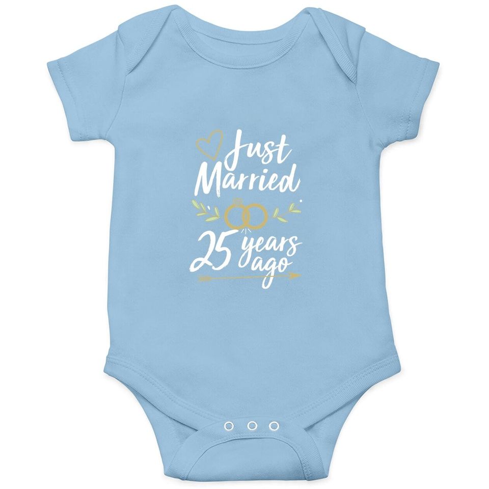Just Married 25 Years Ago 25th Wedding Anniversary Baby Bodysuit