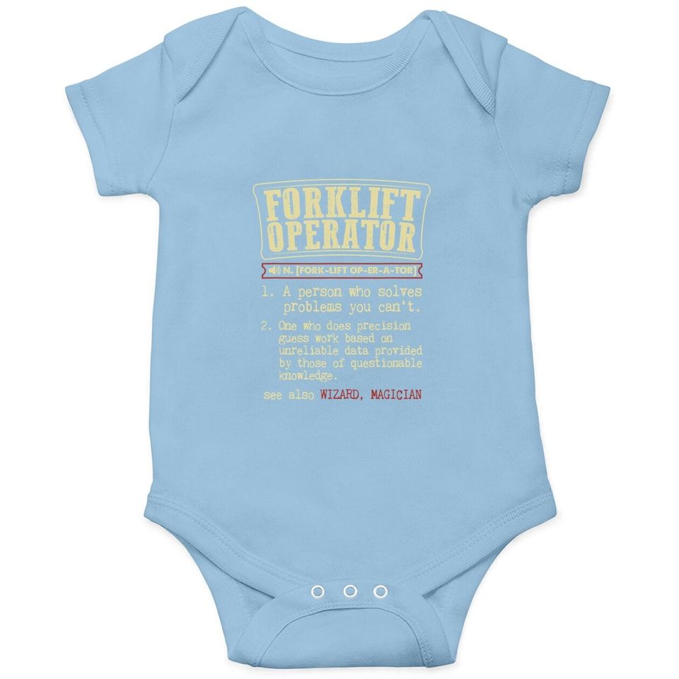 Forklift Operator Funny Dictionary Definition Baby Bodysuit