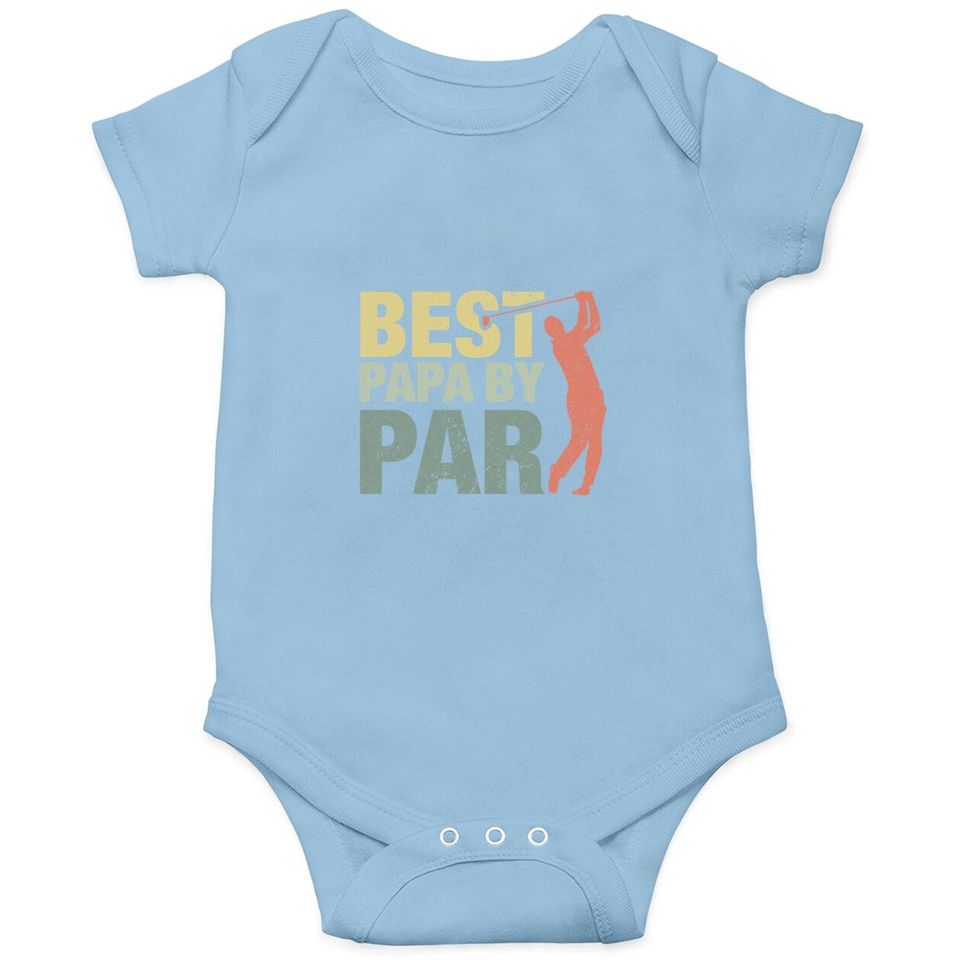 Funny Best Papa By Par Father's Day Golf Baby Bodysuit Gift Grandpa Baby Bodysuit