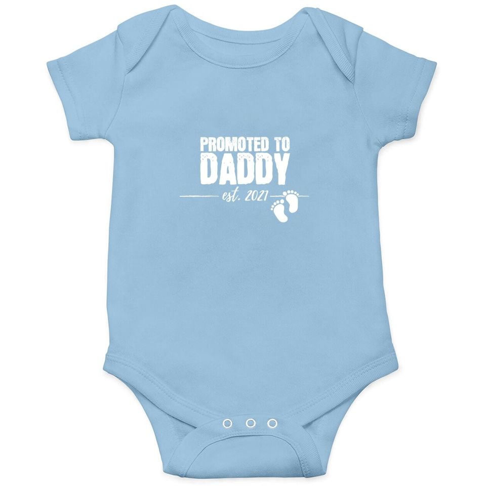 Promoted To Daddy 2021 Soon To Be Dad Husband Gift Baby Bodysuit