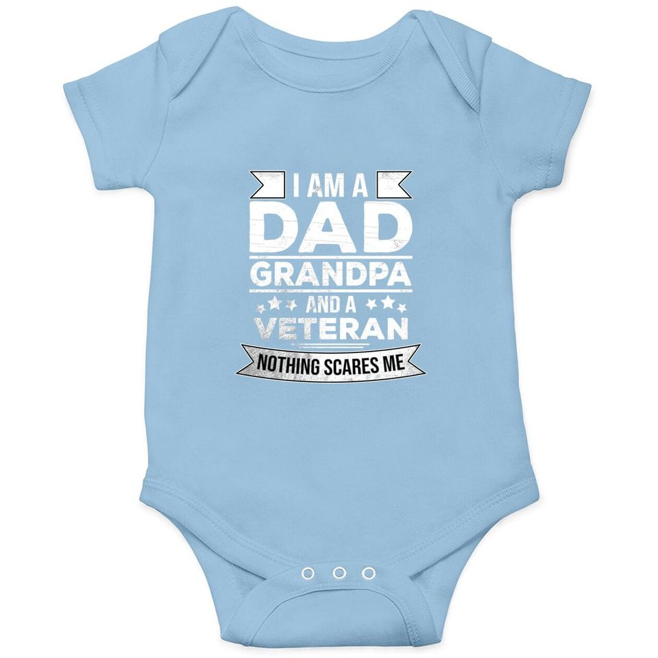 I Am A Dad Grandpa And Veteran Baby Bodysuit