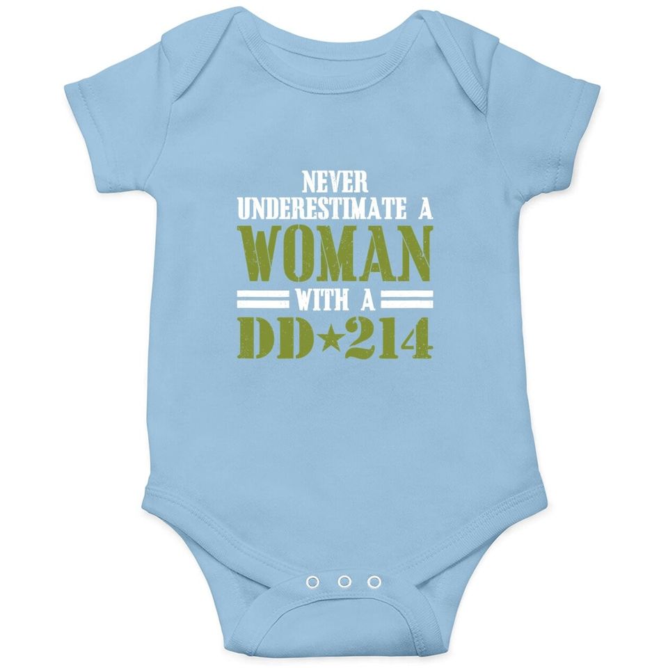 Never Underestimate A With Dd 214 Veterans Day Baby Bodysuit