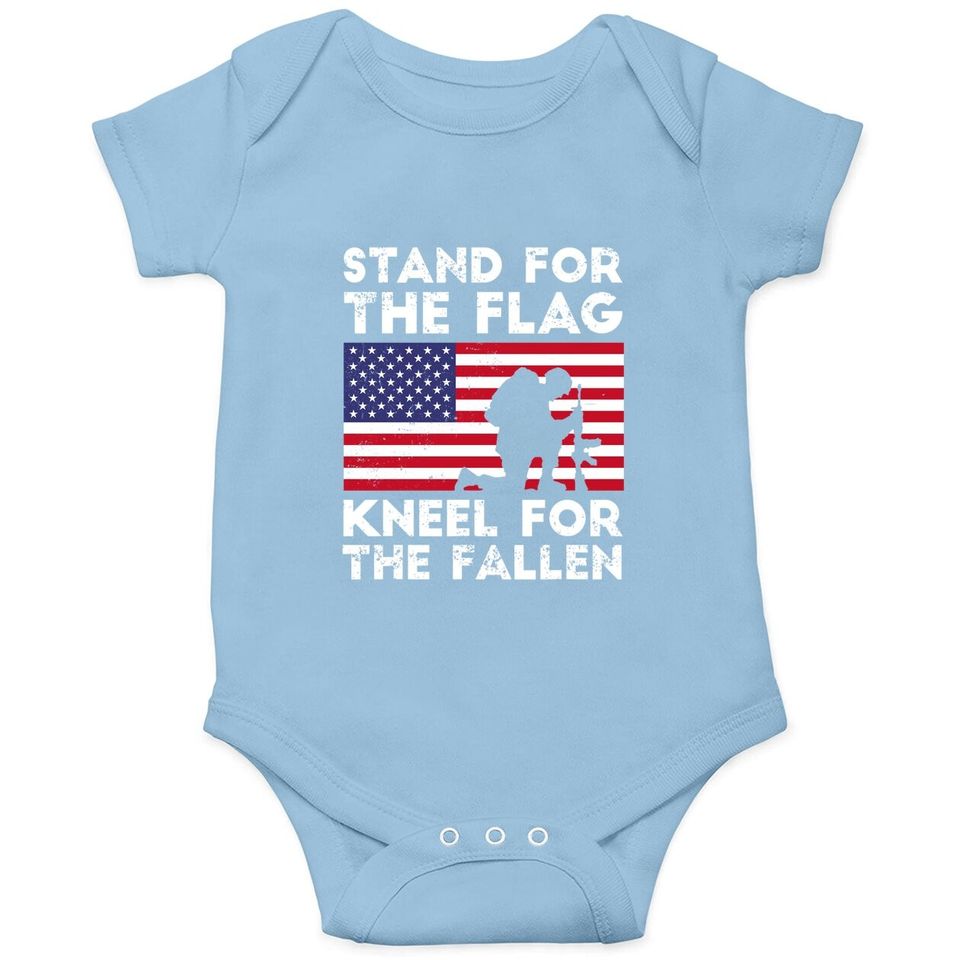 Patriotic Military Veteran American Flag Baby Bodysuit