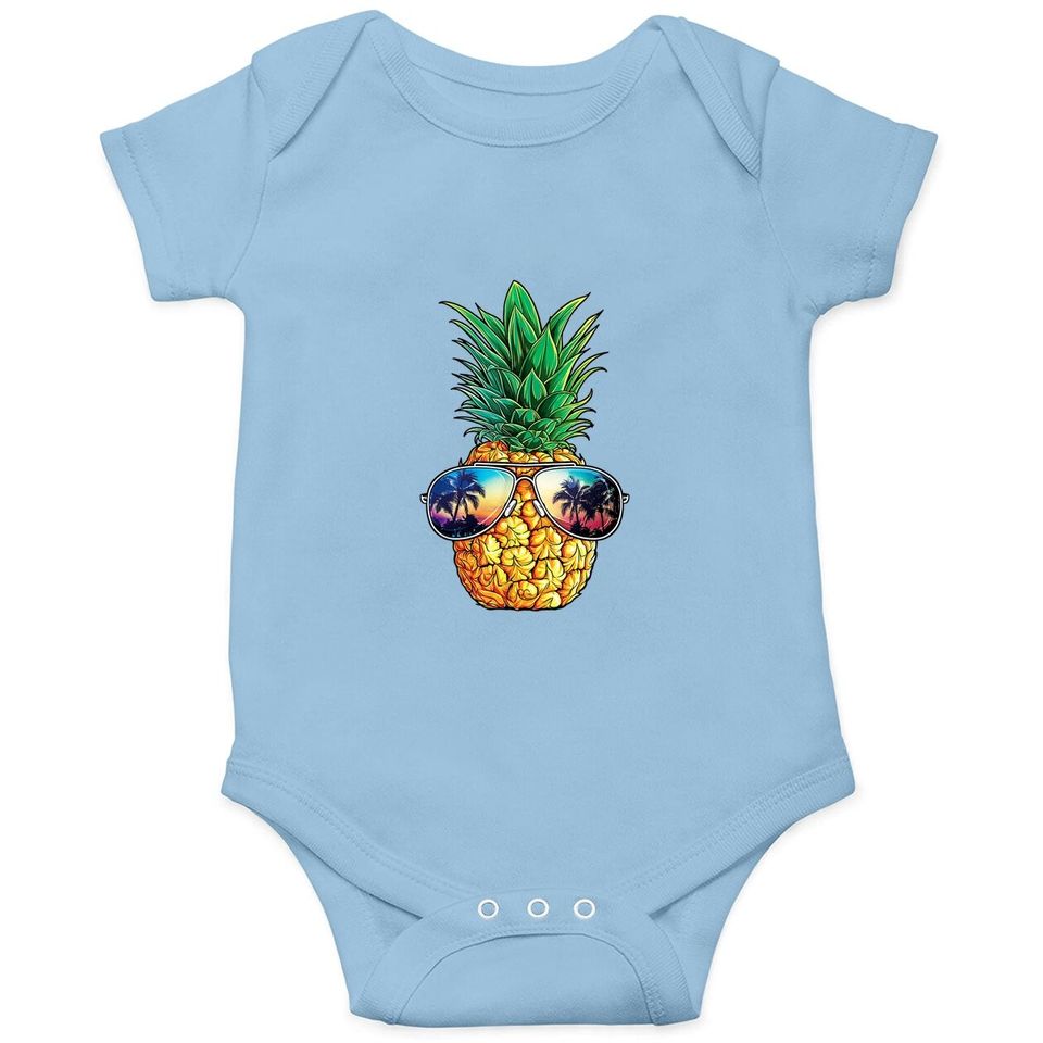 Pineapple Sunglasses Baby Bodysuit Aloha Beaches Hawaiian Baby Bodysuit