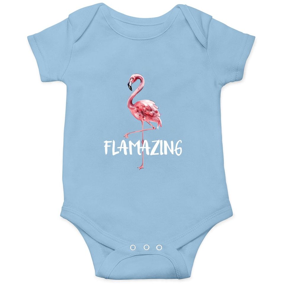 Flamazing Pink Flamingo Novelty Flamingo Baby Bodysuit
