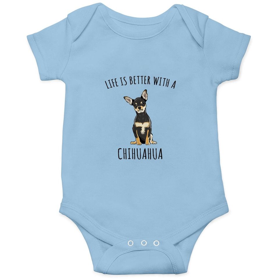 Life Is Better With A Black Chihuahua Dog Lover Baby Bodysuit