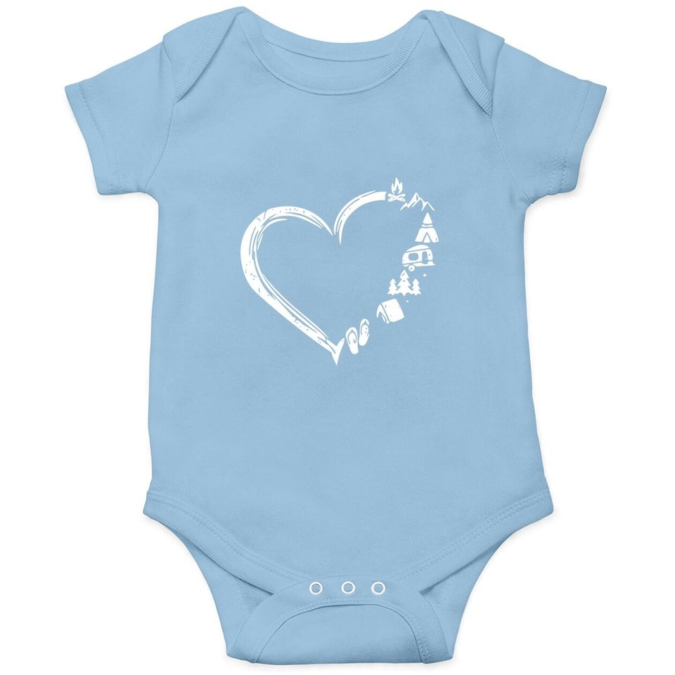 Camping Heart Camping Adventure Baby Bodysuit