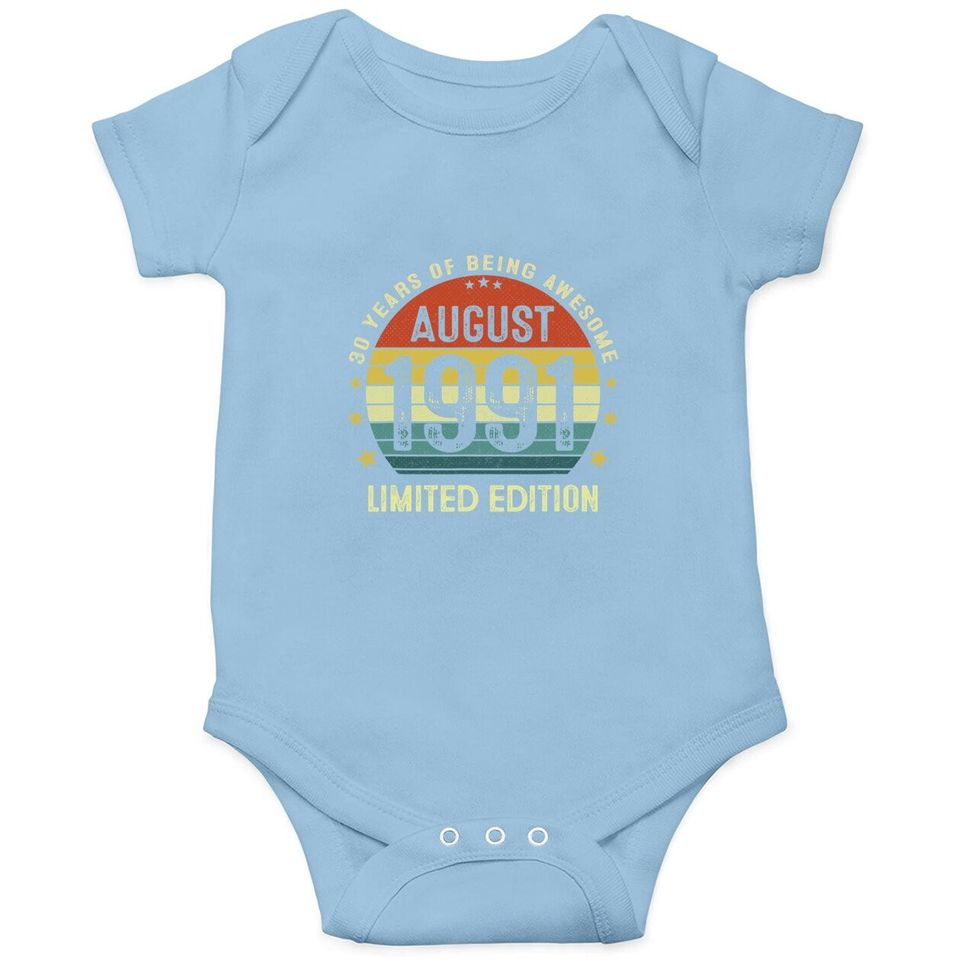 30 Year Old Vintage August 1991 Limited Edition Baby Bodysuit