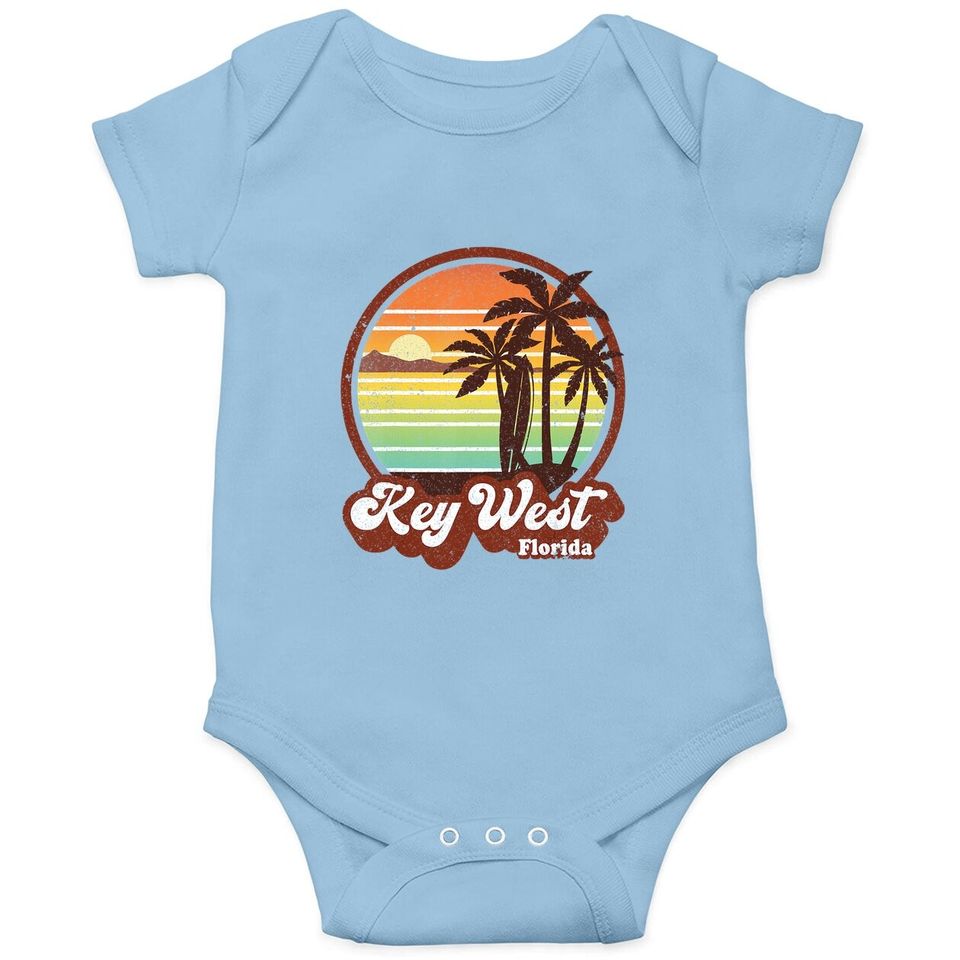 Key West Souvenirs Florida Vintage Surf Surfing Retro 70s Baby Bodysuit