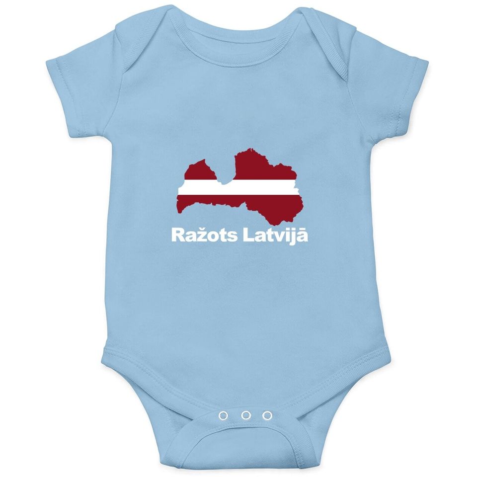 Made In Latvia Flag Proud Latvija Roots Baby Bodysuit