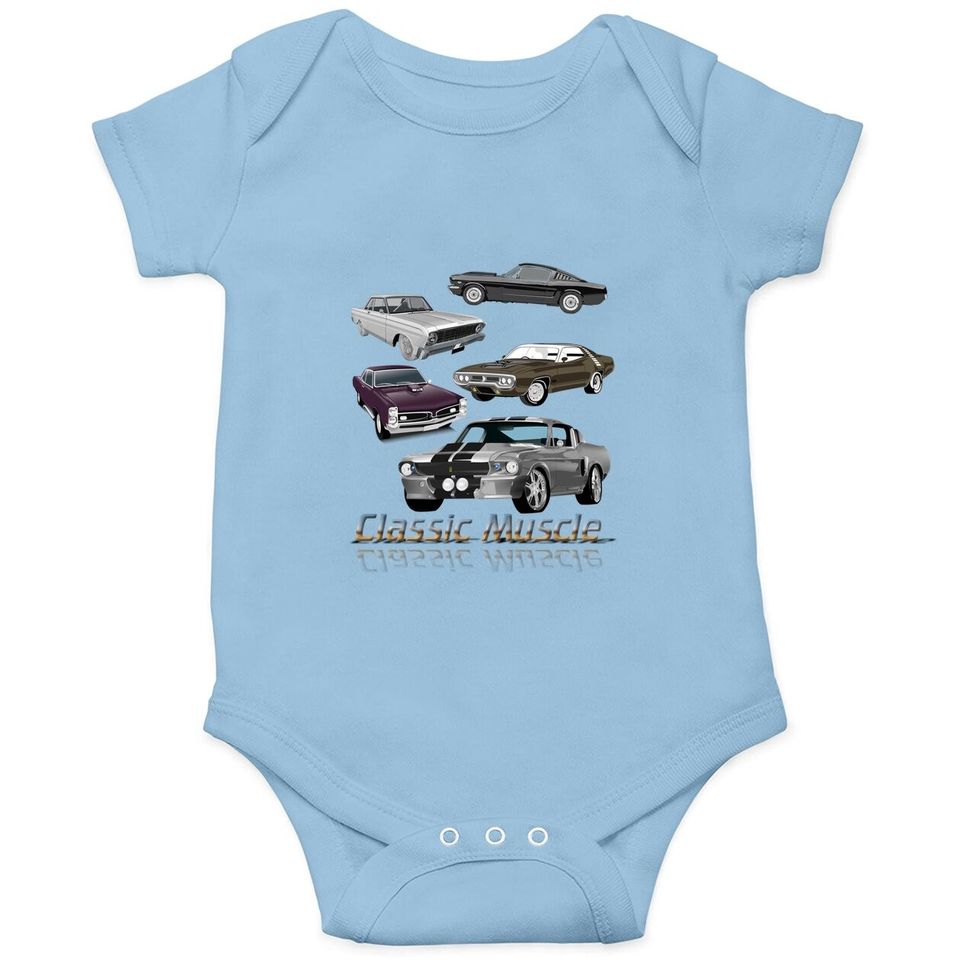 Classic American Muscle Cars Vintage Baby Bodysuit